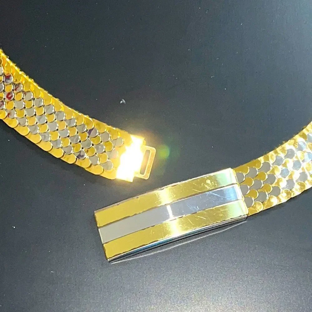 Vintage Gold & Silver Metallic Stretchy Belt